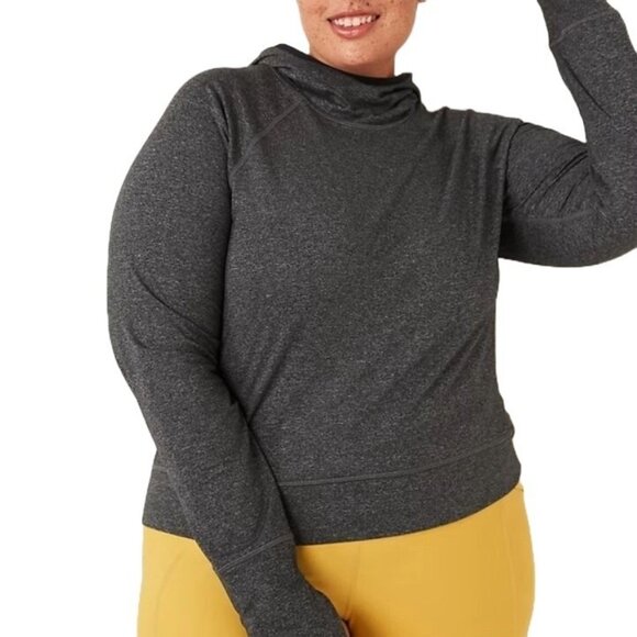 Old Navy Cozecore Cropped Performance Hoodie Plus Sz 3X Go-Dry Black Jack 722770 - Picture 1 of 11